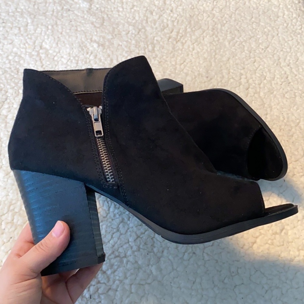 Open Toe Black Bootie - Carlo Santana Boots- New - Picture 1 of 5